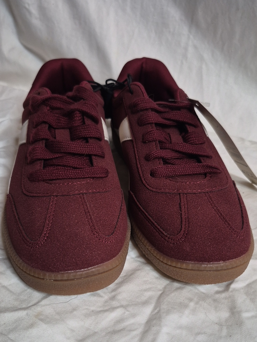 No Boundaries Wine Suede Lace-Up Sneakers